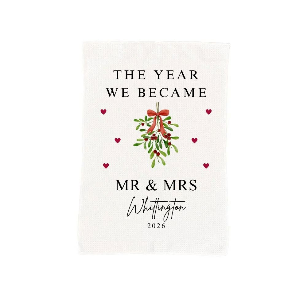 Personalised The Year We Became Mr & Mrs Tea Towel | Wedding Anniversary Gift