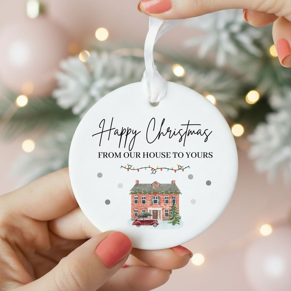 Happy Christmas From Our House To Yours Ceramic Christmas Tree Bauble