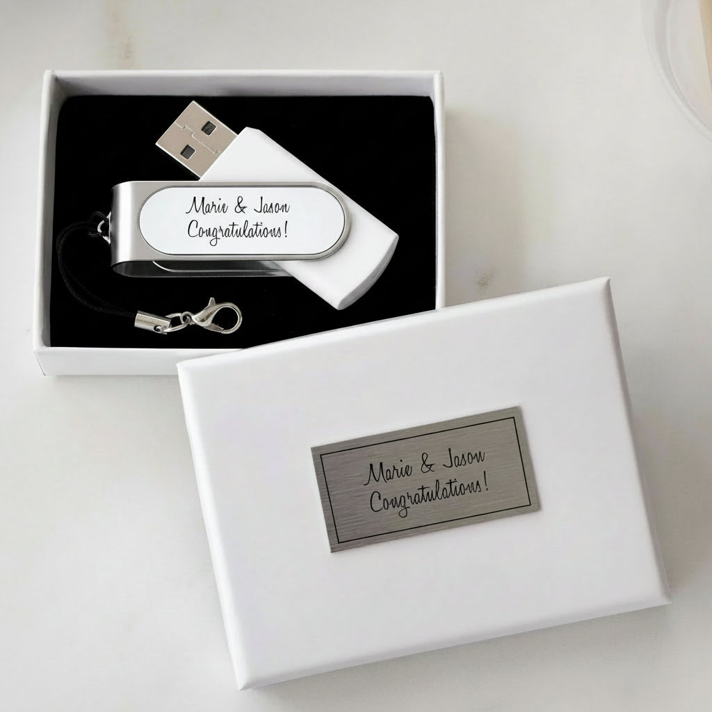 Personalised Wording USB Flashdrive Wholesale Quantities in Gift Box