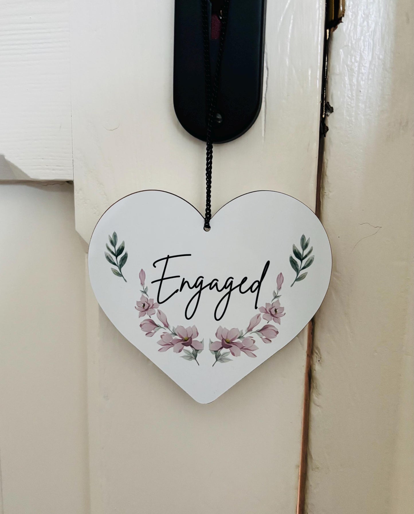 Engaged Vacant Heart Shaped Double Sided Hanging Metal Sign