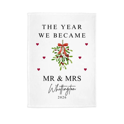 Personalised The Year We Became Mr & Mrs Tea Towel | Wedding Anniversary Gift