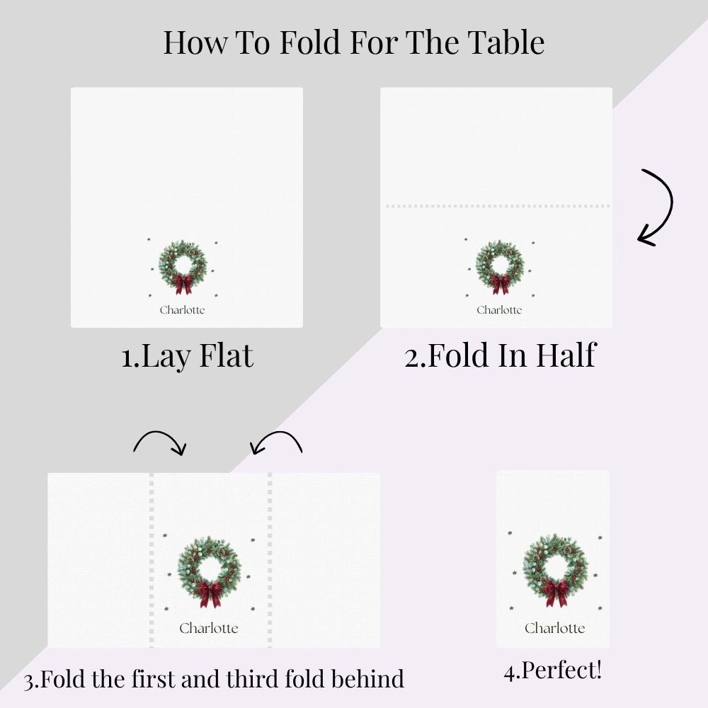 Personalised Christmas Wreath Fabric Napkin | Christmas Cloth Napkin