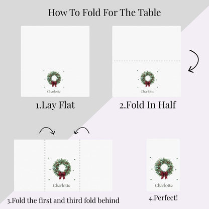 Personalised Christmas Wreath Fabric Napkin | Christmas Cloth Napkin