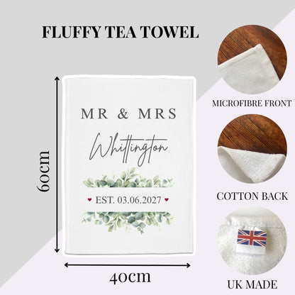Personalised Mr Mrs Wedding Tea Towel Wedding Gift