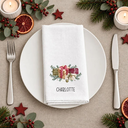 Personalised Christmas Presents Fabric Napkin | Christmas Cloth Napkin