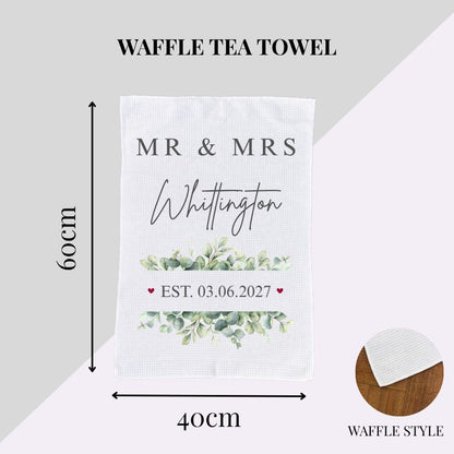 Personalised Mr Mrs Wedding Tea Towel Wedding Gift