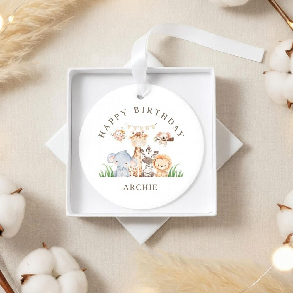 Personalised Happy Birthday Ceramic Bauble | Children's Birthday Ornament