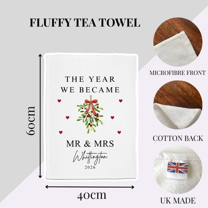 Personalised The Year We Became Mr & Mrs Tea Towel | Wedding Anniversary Gift