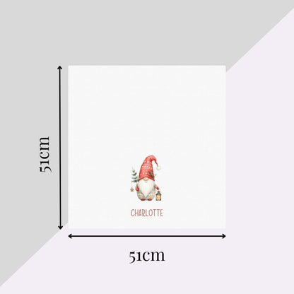 Personalised Christmas Cloth Table Napkin | Scandi Gonk Christmas Gnome Design