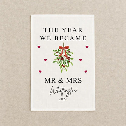 Personalised The Year We Became Mr & Mrs Tea Towel | Wedding Anniversary Gift