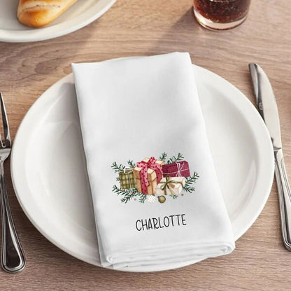 Personalised Christmas Presents Fabric Napkin | Christmas Cloth Napkin