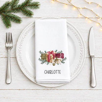 Personalised Christmas Presents Fabric Napkin | Christmas Cloth Napkin