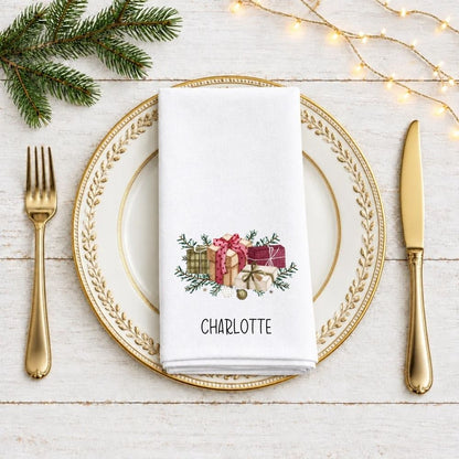 Personalised Christmas Presents Fabric Napkin | Christmas Cloth Napkin