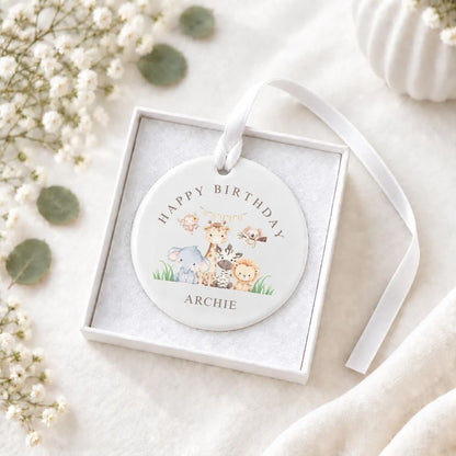 Personalised Happy Birthday Ceramic Bauble | Children's Birthday Ornament