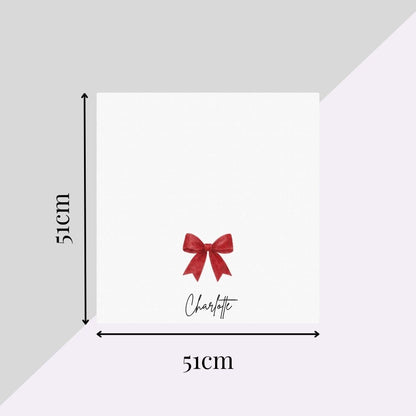 Personalised Red Bow Christmas Fabric Napkin | Christmas Cloth Napkin