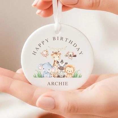Personalised Happy Birthday Ceramic Bauble | Children's Birthday Ornament