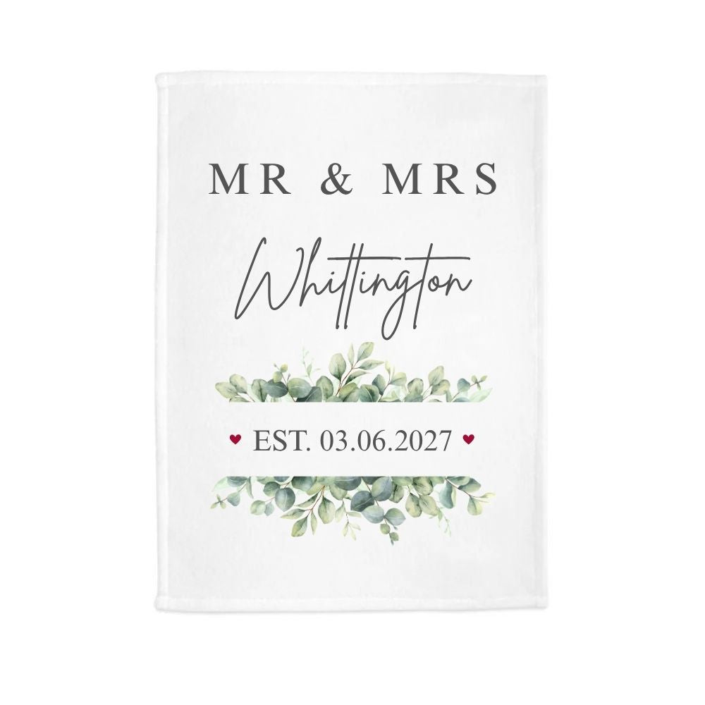 Personalised Mr Mrs Wedding Tea Towel Wedding Gift