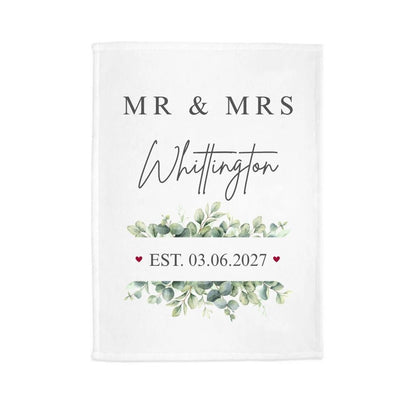 Personalised Mr Mrs Wedding Tea Towel Wedding Gift