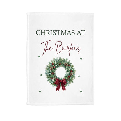 Personalised Christmas At The Custom Name Tea Towel Gift