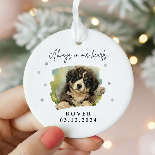 Personalised Watercolour Style Pet Memorial Ceramic Keepsake