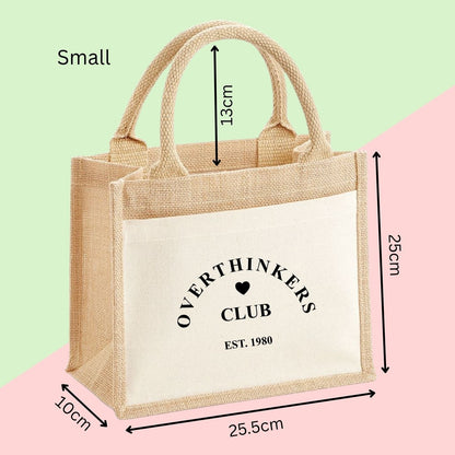 Overthinkers Club Est Personalised Year Jute Tote Bag