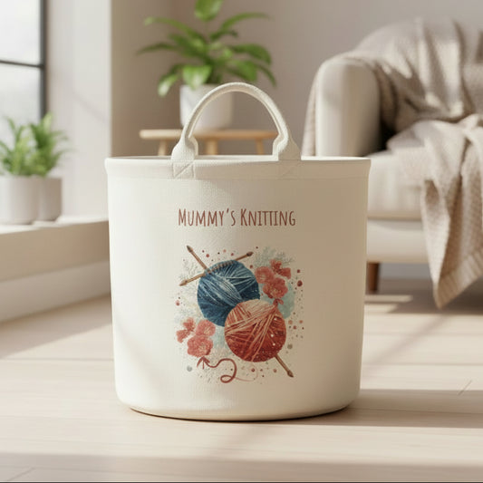 Personalised Knitting Design Storage Felt Trug