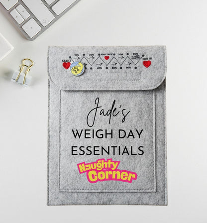 Personalised Weigh Day Essentials Naughty Corner Book Pouch