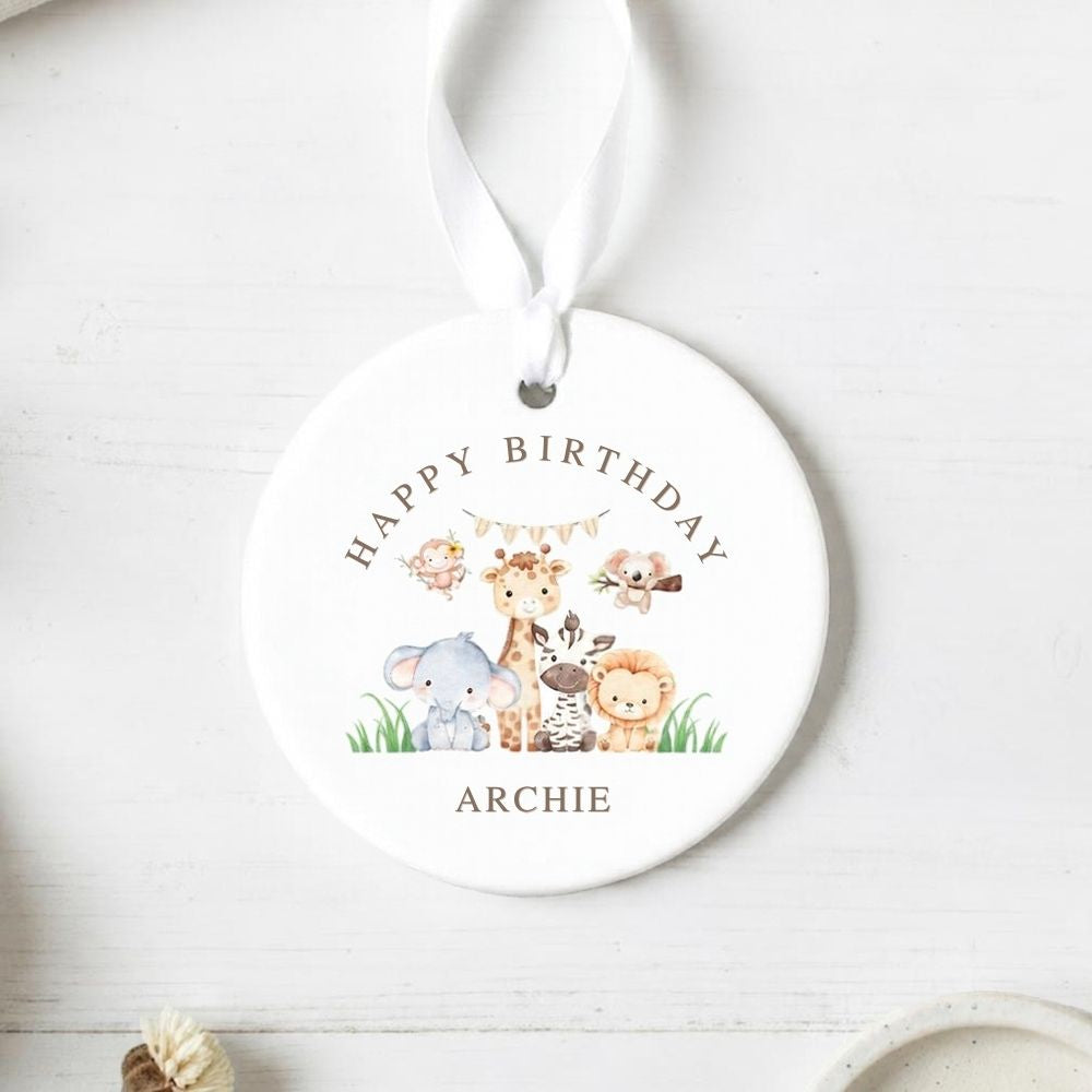 Personalised Happy Birthday Ceramic Bauble | Children's Birthday Ornament