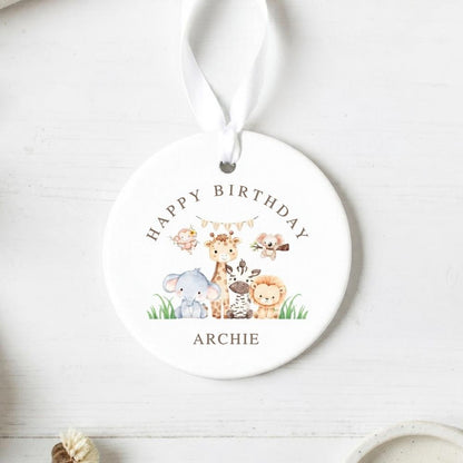Personalised Happy Birthday Ceramic Bauble | Children's Birthday Ornament