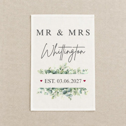 Personalised Mr Mrs Wedding Tea Towel Wedding Gift
