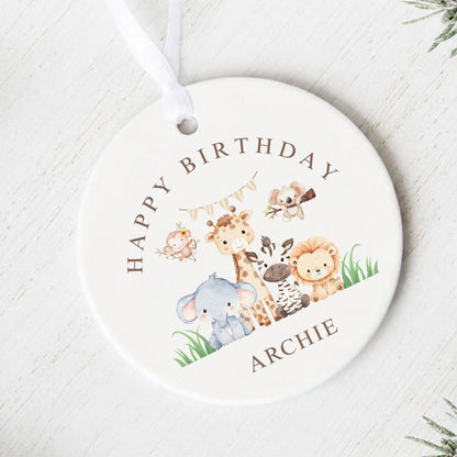 Personalised Happy Birthday Ceramic Bauble | Children's Birthday Ornament