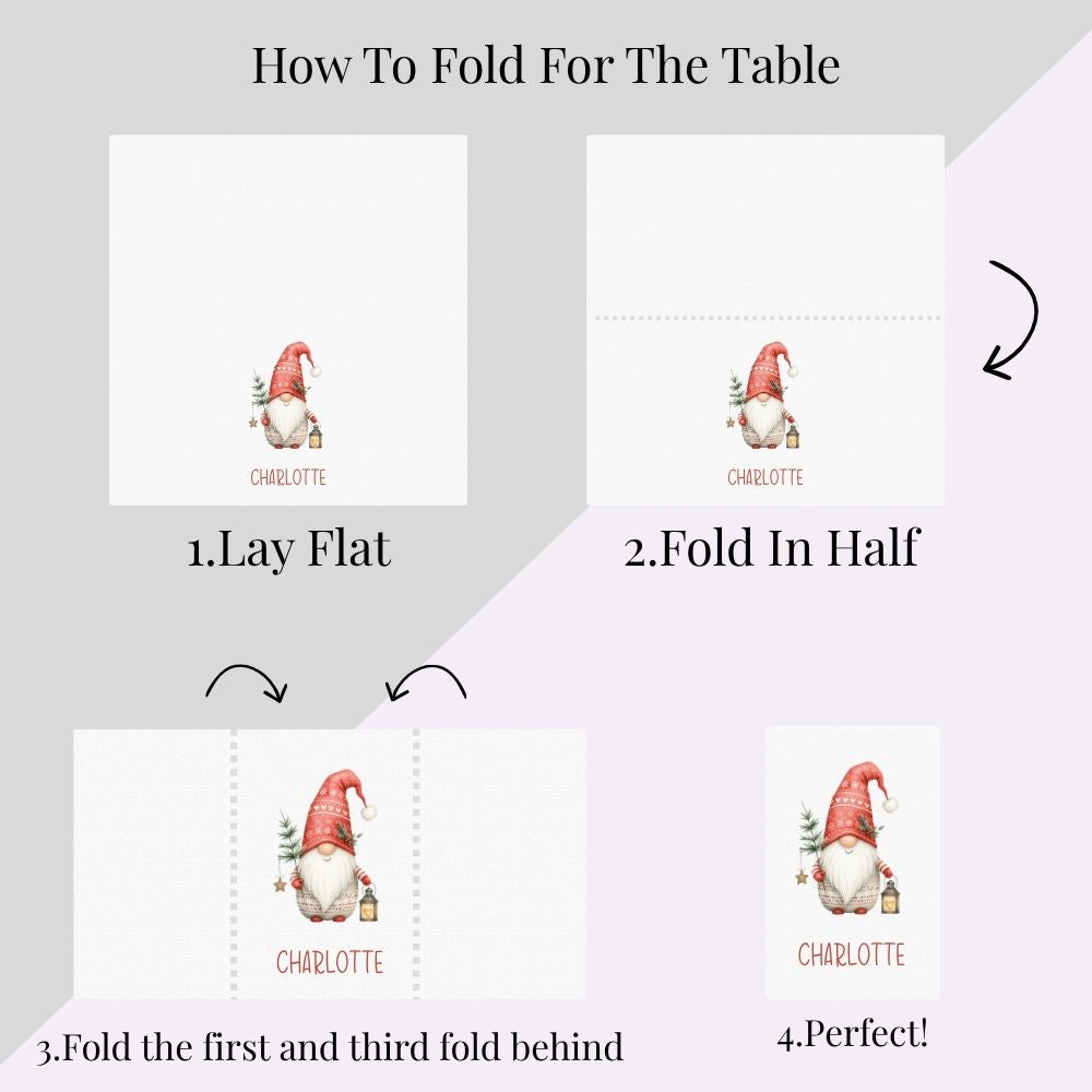 Personalised Christmas Cloth Table Napkin | Scandi Gonk Christmas Gnome Design