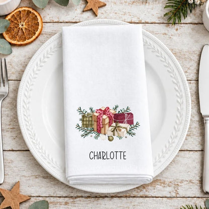 Personalised Christmas Presents Fabric Napkin | Christmas Cloth Napkin