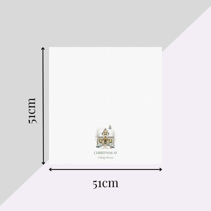 Personalised Street Name Christmas House Fabric Napkin | Christmas Cloth Napkin