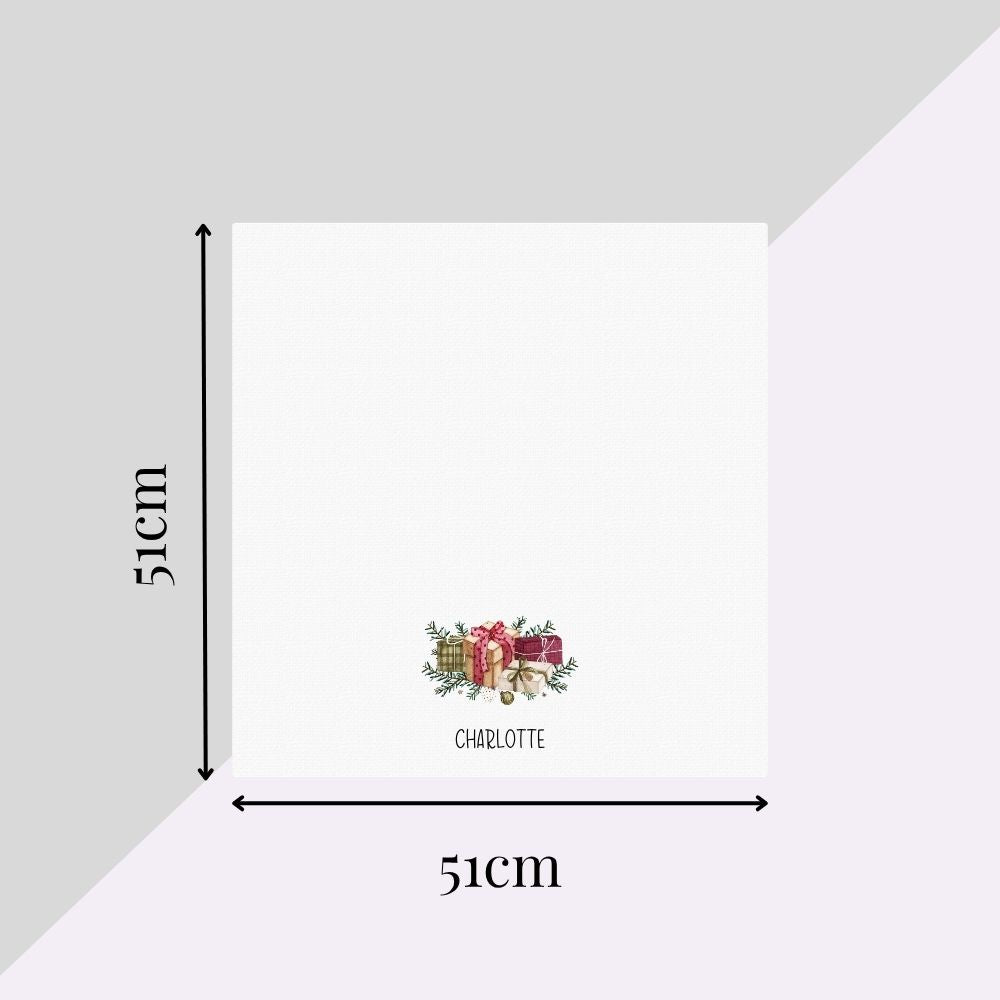 Personalised Christmas Presents Fabric Napkin | Christmas Cloth Napkin