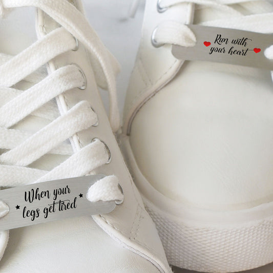When Your Legs Get Tired Run With Your Heart Metal Trainer Tags
