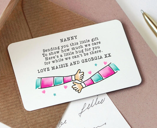 Personalised Pocket Hug Metal Wallet Purse Card