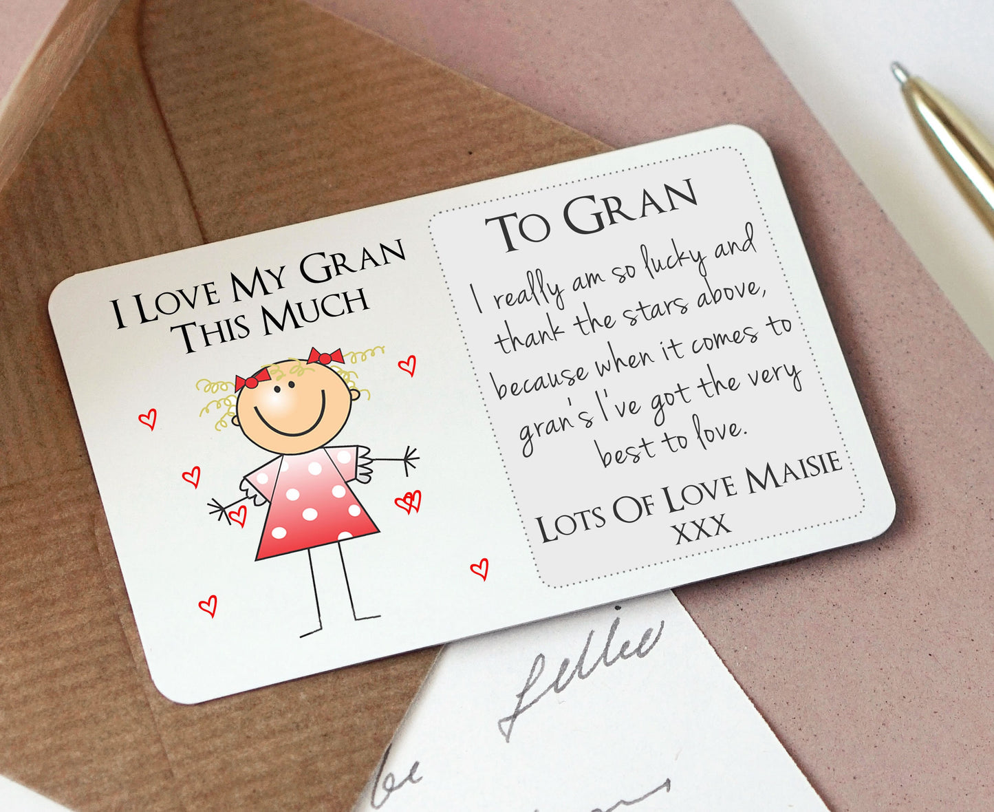 Personalised Grandma Gran Sentimental Wallet Card
