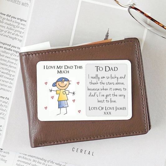 Personalised Dad Daddy Sentimental Keepsake Wallet Card