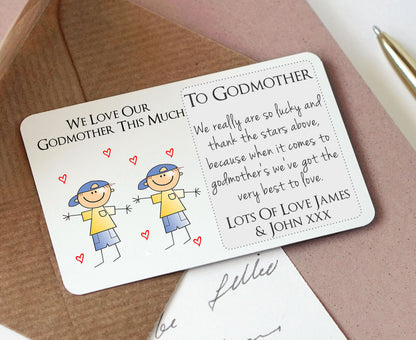 Personalised Godmother Sentimental Keepsake Wallet Card