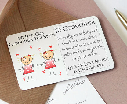 Personalised Godmother Sentimental Keepsake Wallet Card