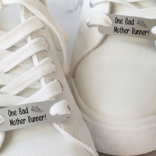 One Bad Mother Runner! Pair of Metal Trainer Tags