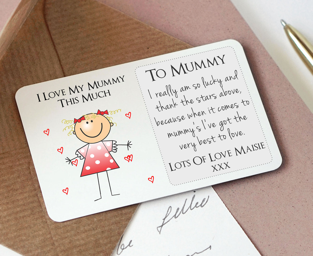 Personalised Mum Mummy Sentimental Wallet Metal Card