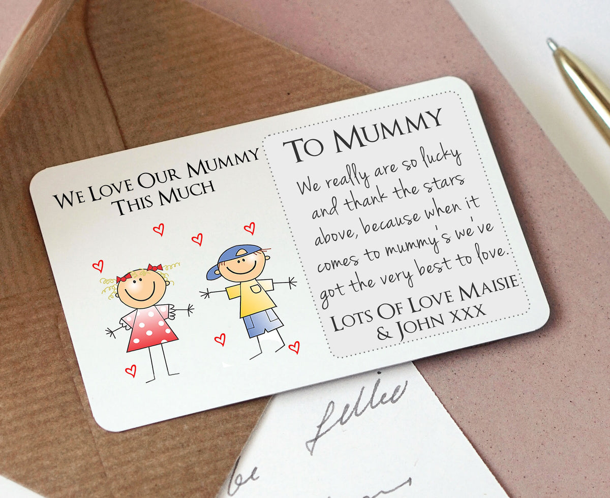 Personalised Mum Mummy Sentimental Wallet Metal Card