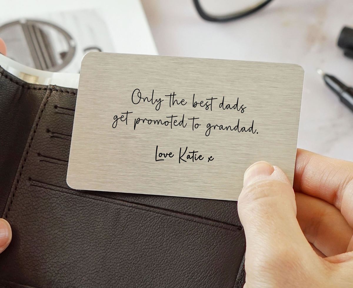 Personalised Only The Best Dads Get Promoted To Grandad Wallet Card