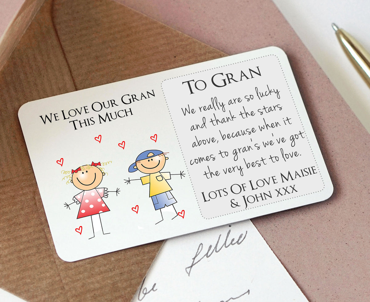 Personalised Grandma Gran Sentimental Wallet Card