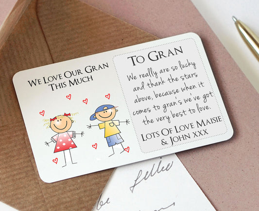 Personalised Grandma Gran Sentimental Wallet Card