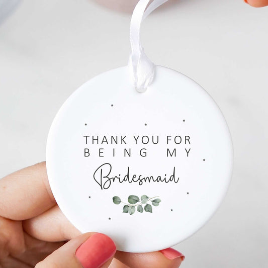 Thank You Wedding Gift For Bridal Party Ceramic Ornament