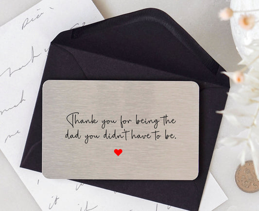 To My Stepdad Sentimental Poem Metal Wallet Card