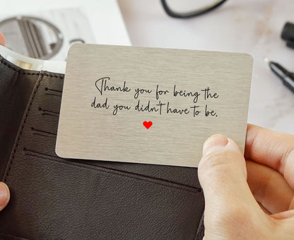 To My Stepdad Sentimental Poem Metal Wallet Card